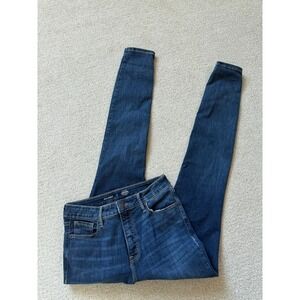 Old Navy Rockstar Super Skinny Jeans High Rise Dark Wash Blue Womens 8 Tall